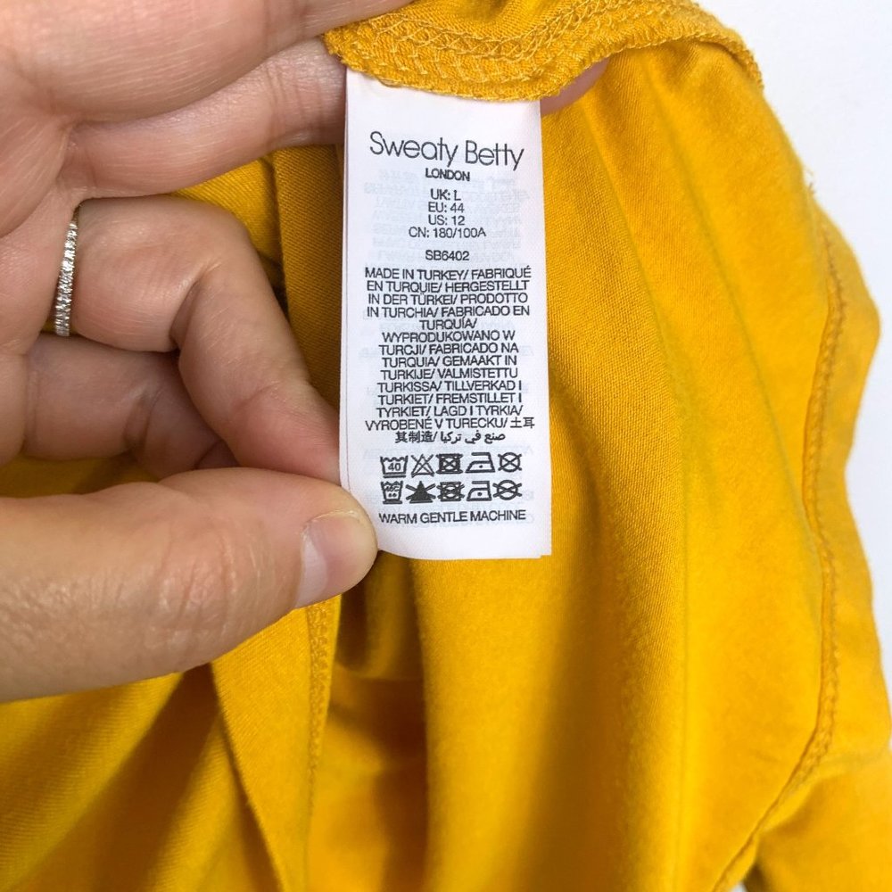SWEATY BETTY Golden‎ Yellow Take it Easy Dress Size L / 12 - Picture 11 of 11